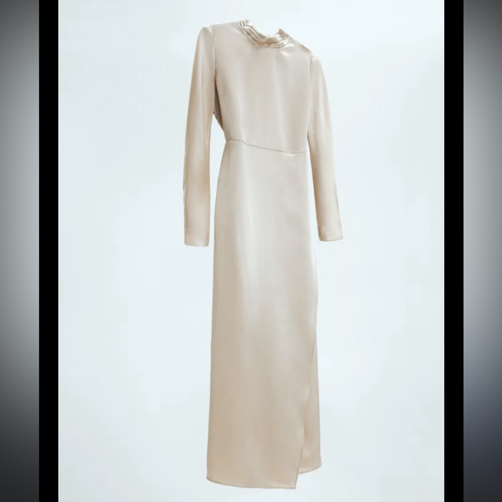 Zara Limited Edition Satin Effect Maxi Dress